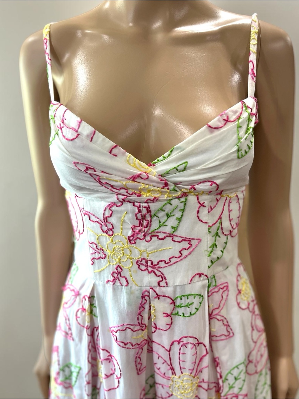 vintage Lilly Pulitzer "Fruit Punch" Embroidered Spaghetti Strap Lined Dress - Picture 4 of 10